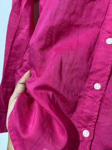 Vibrant Pink Button-Up Shirt