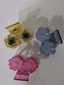 cute floral clips set of 3