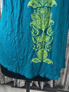 Teal Tank Top with Mandala Print