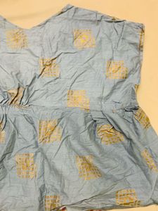 Stylish Blue baby top with Gold Print