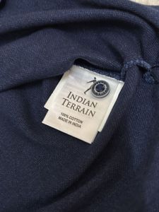 Men's Blue Printed Polo T-Shirt