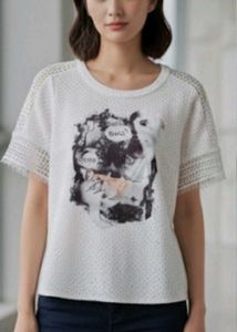 White Lace T-Shirt with Graphic