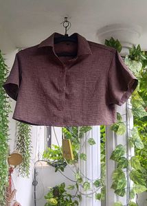 Stylish Cropped Collared Shirt