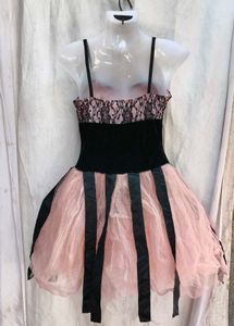 Pink &amp; Black Lace Tulle jumpsuit