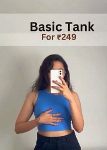 Blue Racerback Crop Top