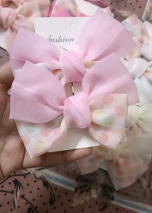 Cute Pink Polka Dot Hair Bows