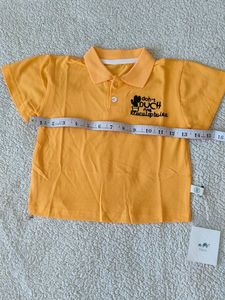 Cute Orange Polo Shirt with Cactus Design