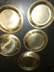 Set of 5 small  Brass Plates