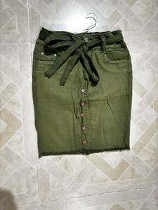 Stylish Khaki Pencil Skirt
