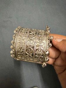 Intricate Silver Cuff kada