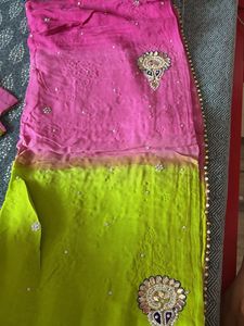 Vibrant Saree with Embellishments