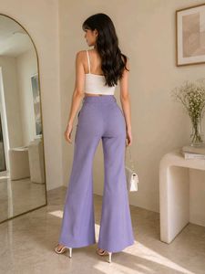 purple Flare trouser with Chain Detail