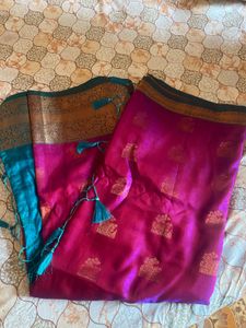 Vibrant Pink Silk Saree