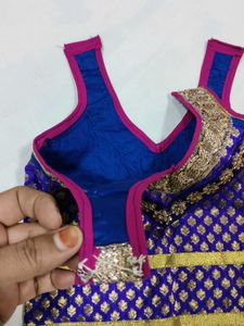 Girls Pink &amp; Blue Lehenga Choli Set 3 years girl