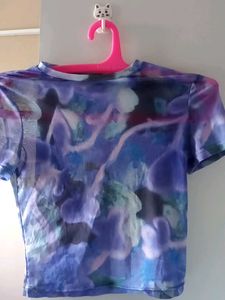 Sheer Floral Print Top