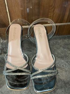 Sparkling Strappy Block Heels