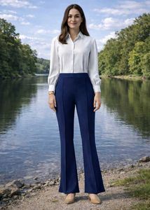 Navy Blue Flared trendy trousers Pant