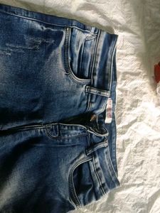 Blue Distressed Denim Jeans