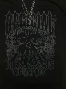 Gothic Skull Print Black T-Shirt