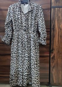 Zara Leopard Print Ruffle Dress