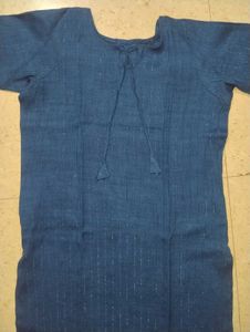 Blue Striped Cotton Kurta