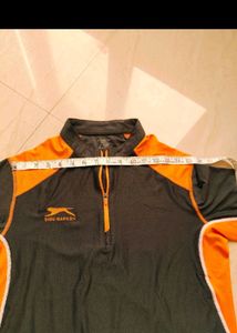 Shiv Naresh Branded L size, Orange - Grey, Dry Fit