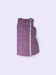 Stylish Lavender Pleated Sleeveless Top