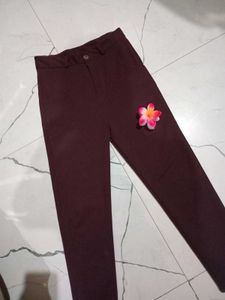 women Maroon formal pant