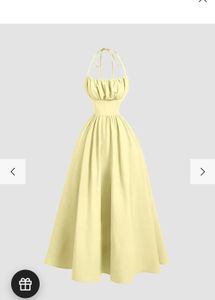 Little box Yellow Halter Neck Midi Dress