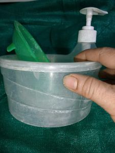 Clear  dispenser &amp; green soap dis