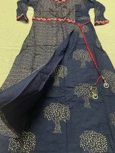 Beautiful Blue Tree Print Kurta