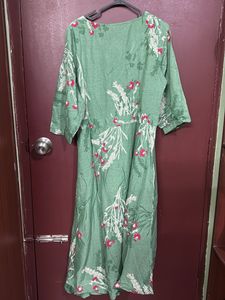 Green Floral Print Kurta