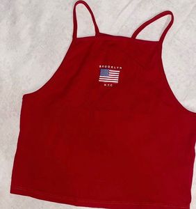 Red Brooklyn N.Y.C. Crop Top
