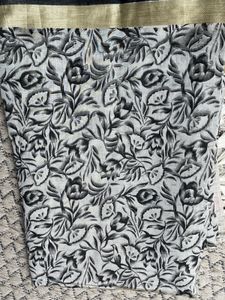 Stylish Black and White Saree