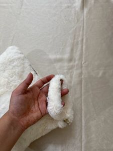 Fluffy White Clutch Bag