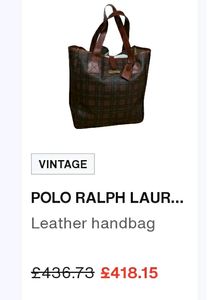 Authentic Polo Ralph Lauren Leather HandBag