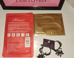 Seomou Facial Mask, Eye Patches Set and earings