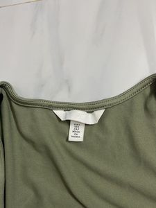 Stylish Sage Green Square Neck Top