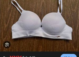 White Ribbed Bra with brief 👍