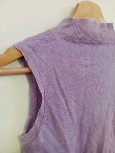 Lilac Mock Neck Sleeveless Top