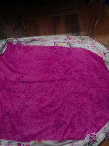 Synthetic Saree White and Pink