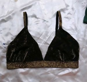 Stylish Black Gold Bra seez l