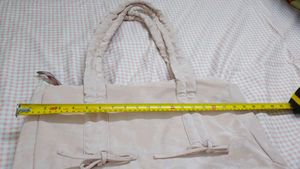 Light Pink Ruched Handle Tote Bag