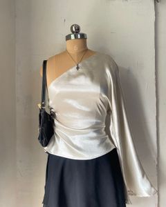 Satin One-Shoulder Top