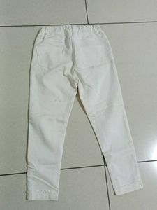 White Drawstring Waist Jeans