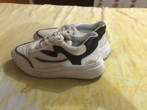 Stylish White &amp; Black Sneakers