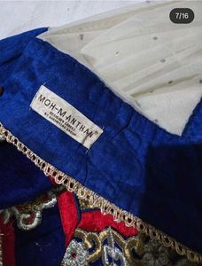 Elegant Blue &amp; Cream Lehenga Choli