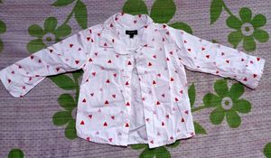 JUNIORS Cute Triangle Print Button-Up Shirt for Bo