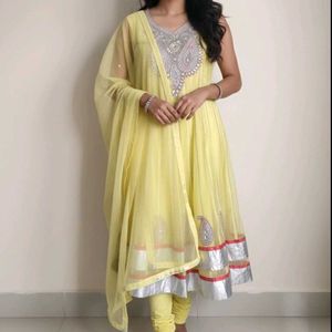 Elegant Yellow Anarkali Suit