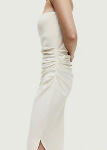H&amp;M Prettiest White Draped Bandeau Dress